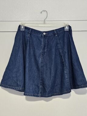 Denim A-Line Skirt - Dark Blue